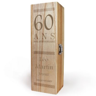 Caisse à vin personnalisable homme 60 ans