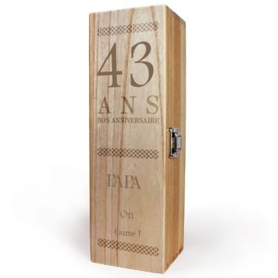 Caisse à vin anniversaire age papa 43 ans