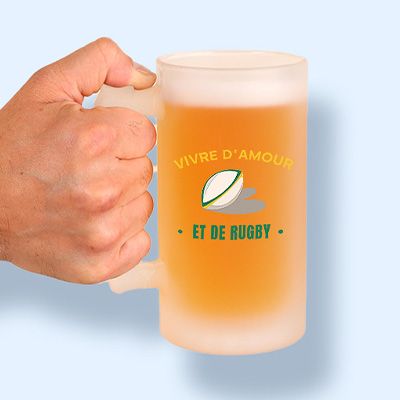 Chope de bière personnalisée - Passion Rugby