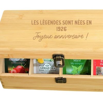 Boîte à thé en bois message générique année 1926