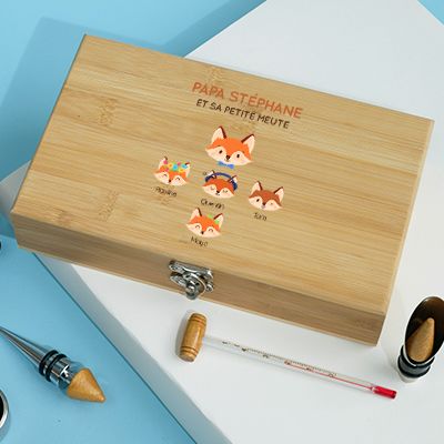 Coffret sommelier personnalisé - 5 accessoires - Papa Renard
