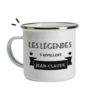 Mug émaillé personnalisé pour un Jean-Claude