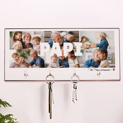 Porte clés mural personnalisé - Multi photos famille