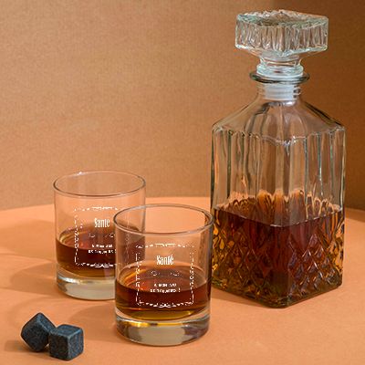 Carafe à whisky et verres à whisky personnalisés