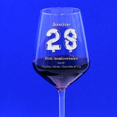 Verre à vin personnalisable anniversaire - Ballons
