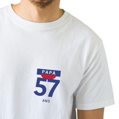 T-shirt blanc homme pastis papa 57 ans