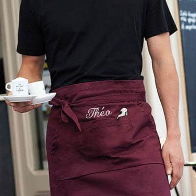 Tablier personnalisé brodé - Bistrot