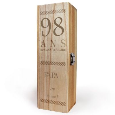 Caisse à vin anniversaire age papa 98 ans