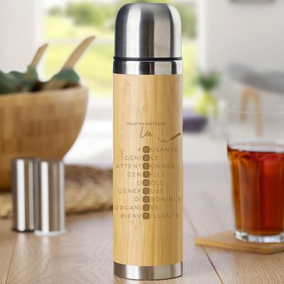 Gourde bambou personnalisee - Acrostiche Maitresse