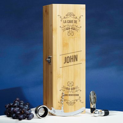 Coffret sommelier personnalisé - 4 accessoires - La cave de