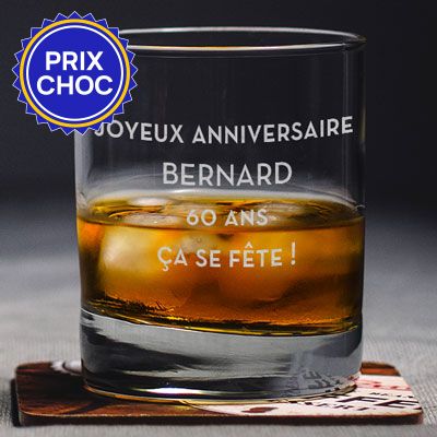 Verre Whisky Personnalisé Imprimé / Motifs au Choix Baratte Cadeau  Anniversaire