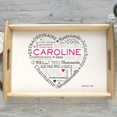 Plateau petits mots pour Maman