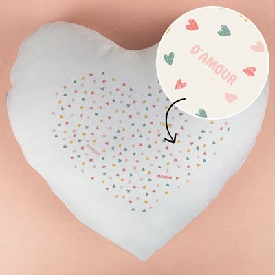 Coussin coeur personnalisé - Message Secret