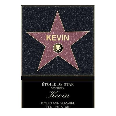 Affiche etoile de star personnalisée pour un Kevin