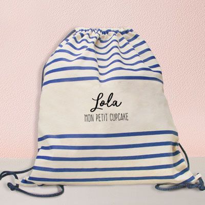 Sac à dos marinière personnalisée
