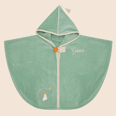 Cape de bain personnalisée brodée - Pingouin Vert