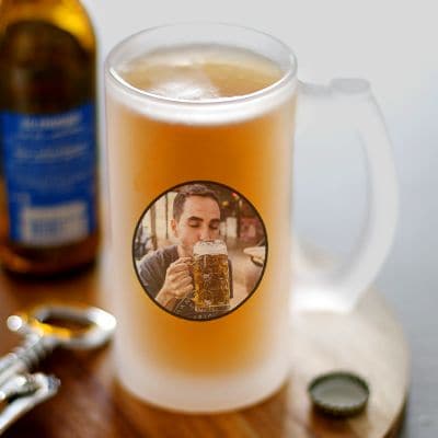 Chope à bière personnalisée avec votre photo