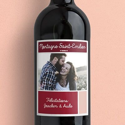 Bouteille de vin de Bordeaux personnalisée photo - Elegance