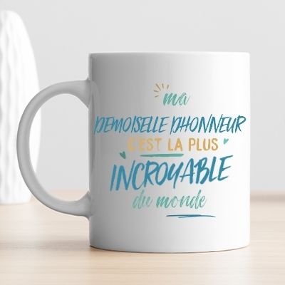 Mug personnalisé : Demoiselle d'honneur la plus...