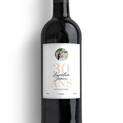 Étiquette bouteille vin personnalisable Mariés - Tendance Cadeau