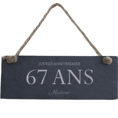 Plaque de porte en ardoise femme 67 ans