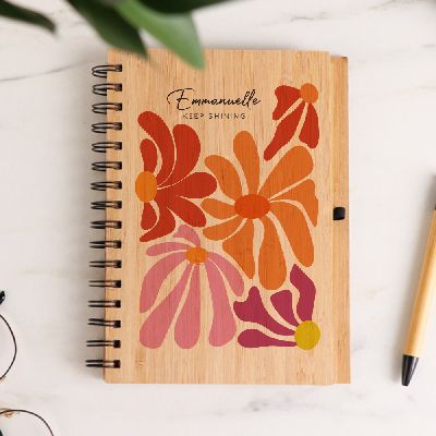 Cahier en bois personnalisé - Botanique