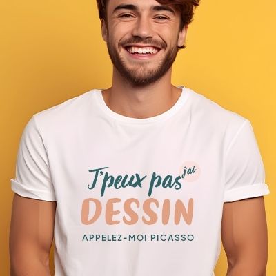Tee shirt personnalisé homme - J'peux pas j'ai dessin