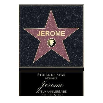 Affiche etoile de star personnalisée pour un Jerome