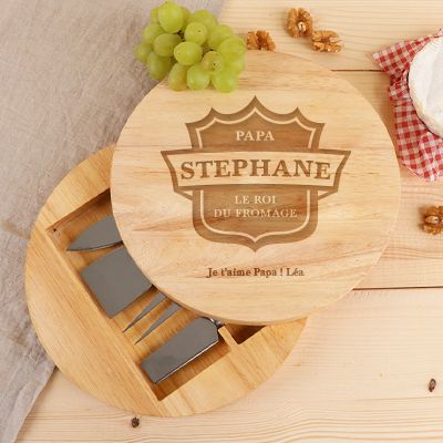 Set à fromage personnalisé en bois - Papa