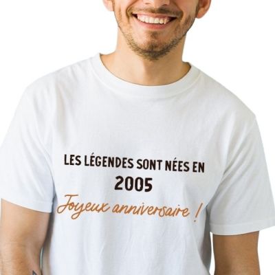 T-shirt blanc homme message générique année 2005