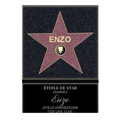 Affiche etoile de star personnalisée pour un Enzo