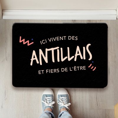 Paillasson personnalisé - Ici vivent des Antillais