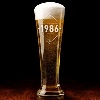 Verre à bière personnalisé flûte - Anniversaire