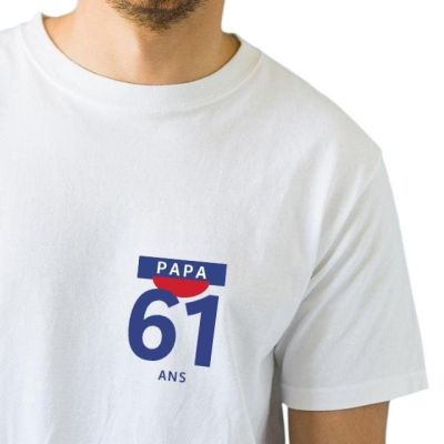 T-shirt blanc homme pastis papa 61 ans