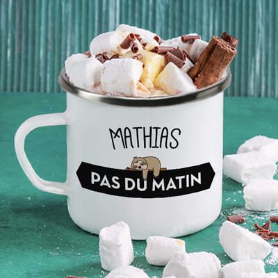Mug émaillé personnalisé - Paresseux