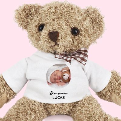 Ourson en peluche personnalisable - Photo et message