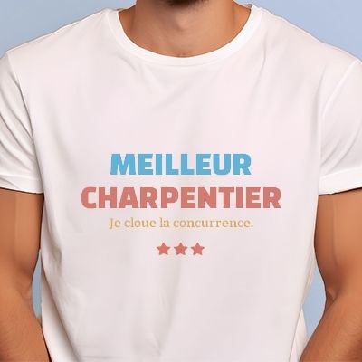 Tee shirt personnalisé homme - Meilleur Charpentier