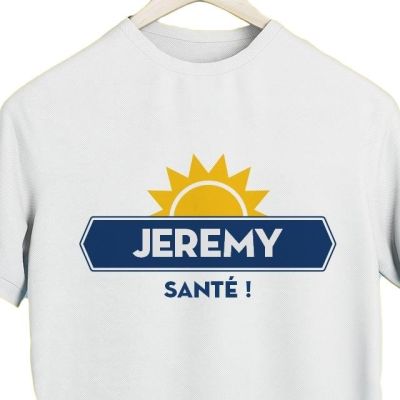 T-shirt blanc homme personnalisé pour un Jeremy