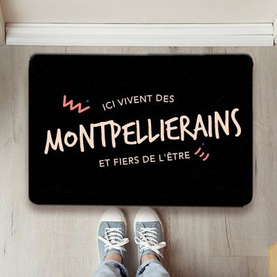 Paillasson personnalisé - Ici vivent des Montpelliérains