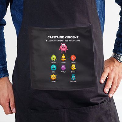 Tablier personnalisé - Famille Monstres