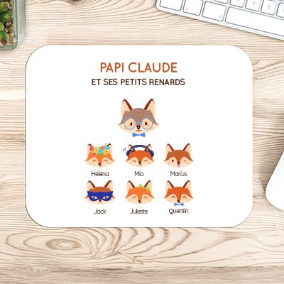Tapis de souris personnalisé - Papi Renard et sa meute