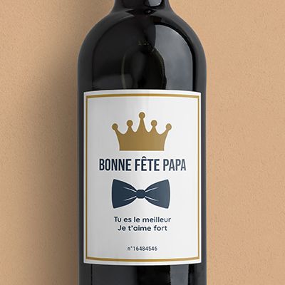 Bouteille de vin de Bordeaux personnalisée - Papa Royal