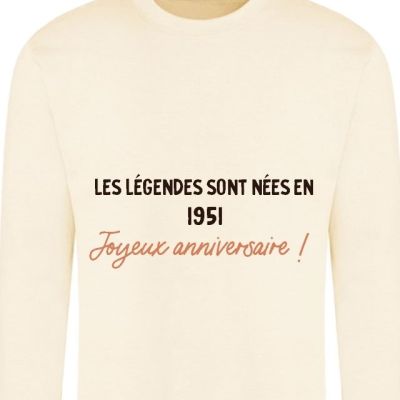 sweat message générique homme né en 1951