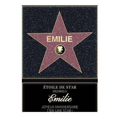 Affiche etoile de star personnalisée pour une Emilie