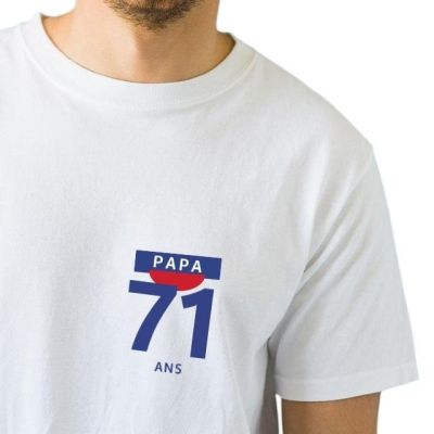 T-shirt blanc homme pastis papa 71 ans
