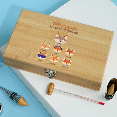 Coffret sommelier personnalisé - 5 accessoires - Papi Renard