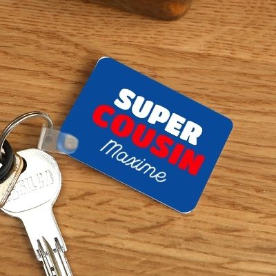 Porte-clé personnalisé - Super Cousin