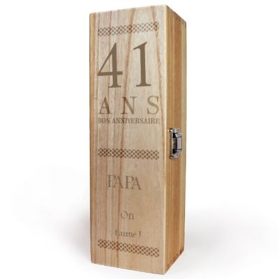 Caisse à vin anniversaire age papa 41 ans