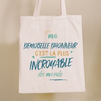 Tote bag personnalisé - Demoiselle d'honneur la plus...