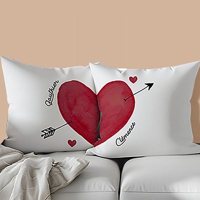 Duo de coussins personnalisés - Cœur